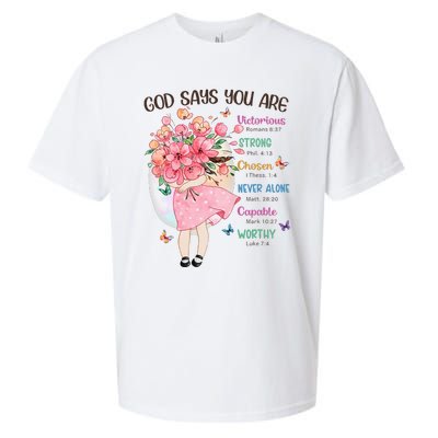 God Says You Are Flowers Christian Bible Verse Sueded Cloud Jersey T-Shirt