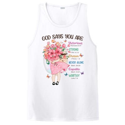 God Says You Are Flowers Christian Bible Verse PosiCharge Competitor Tank