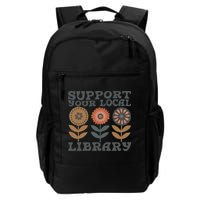 Groovy Support Your Local Library Book Reader Lover Bookworm Daily Commute Backpack