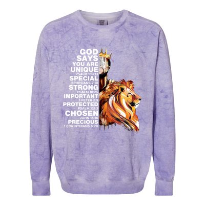 God Says You Are Unique Special Black History Melanin King Gift Colorblast Crewneck Sweatshirt