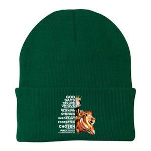 God Says You Are Unique Special Black History Melanin King Gift Knit Cap Winter Beanie