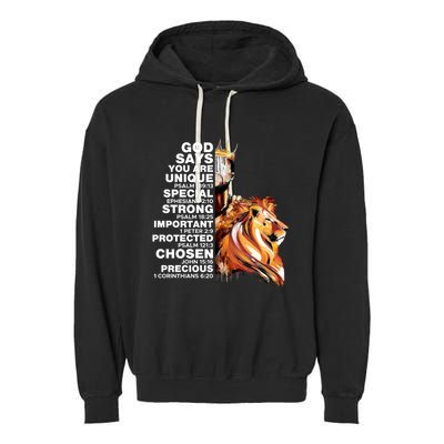 God Says You Are Unique Special Black History Melanin King Gift Garment-Dyed Fleece Hoodie