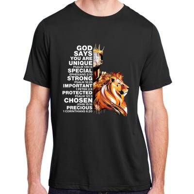 God Says You Are Unique Special Black History Melanin King Gift Adult ChromaSoft Performance T-Shirt