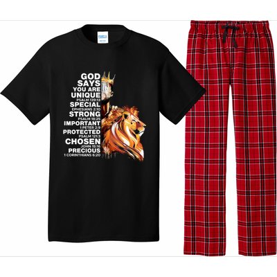 God Says You Are Unique Special Black History Melanin King Gift Pajama Set