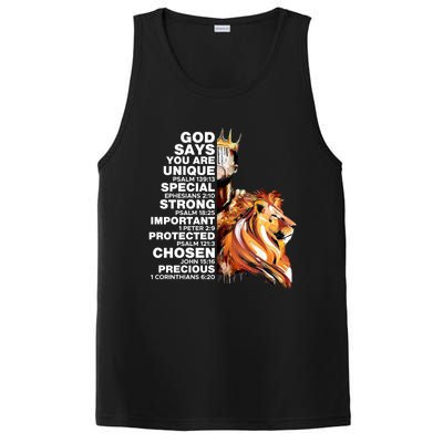 God Says You Are Unique Special Black History Melanin King Gift PosiCharge Competitor Tank