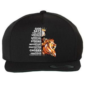 God Says You Are Unique Special Black History Melanin King Gift Wool Snapback Cap