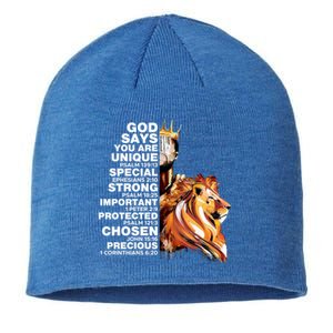 God Says You Are Unique Special Black History Melanin King Gift Sustainable Beanie