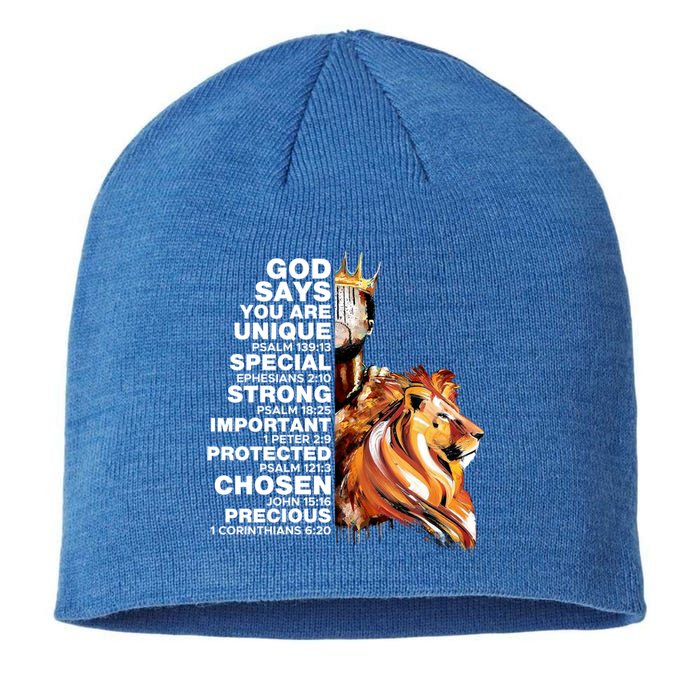 God Says You Are Unique Special Black History Melanin King Gift Sustainable Beanie