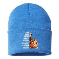 God Says You Are Unique Special Black History Melanin King Gift Sustainable Knit Beanie