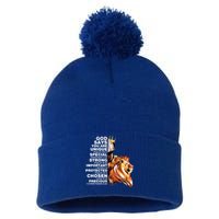 God Says You Are Unique Special Black History Melanin King Gift Pom Pom 12in Knit Beanie