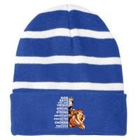 God Says You Are Unique Special Black History Melanin King Gift Striped Beanie with Solid Band