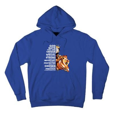 God Says You Are Unique Special Black History Melanin King Gift Tall Hoodie