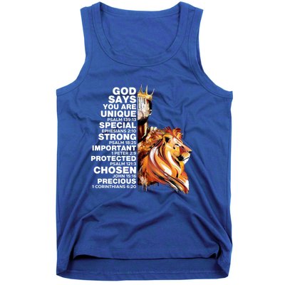 God Says You Are Unique Special Black History Melanin King Gift Tank Top