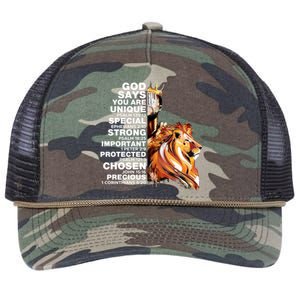 God Says You Are Unique Special Black History Melanin King Gift Retro Rope Trucker Hat Cap