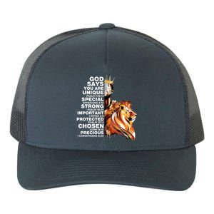 God Says You Are Unique Special Black History Melanin King Gift Yupoong Adult 5-Panel Trucker Hat