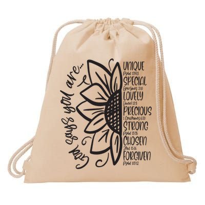 God Says You Are Sunflower Leopard Christian Believers God Drawstring Bag