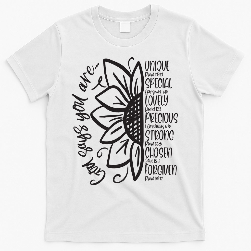 God Says You Are Sunflower Leopard Christian Believers God T-Shirt