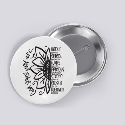 God Says You Are Sunflower Leopard Christian Believers God Button