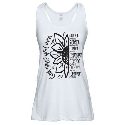 God Says You Are Sunflower Leopard Christian Believers God Ladies Essential Flowy Tank