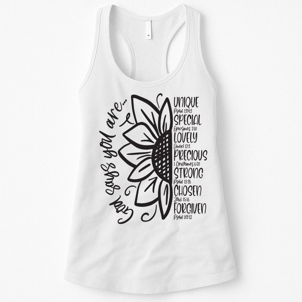 God Says You Are Sunflower Leopard Christian Believers God Womens Tank Top