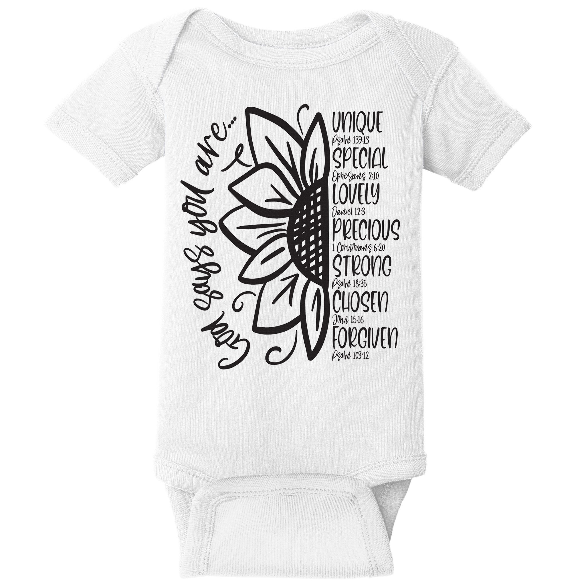 God Says You Are Sunflower Leopard Christian Believers God Baby Bodysuit