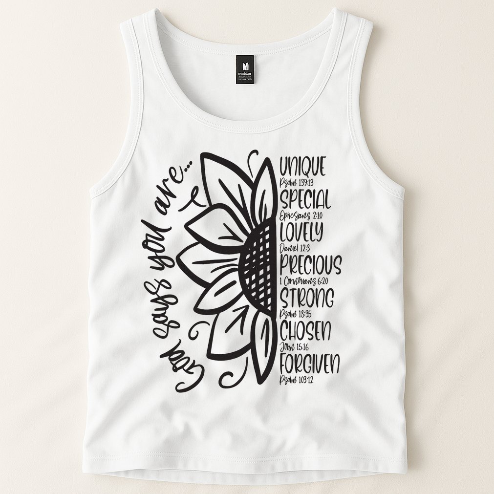 God Says You Are Sunflower Leopard Christian Believers God Tank Top
