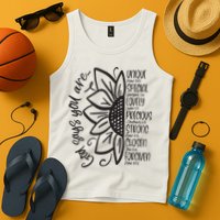 God Says You Are Sunflower Leopard Christian Believers God Tank Top