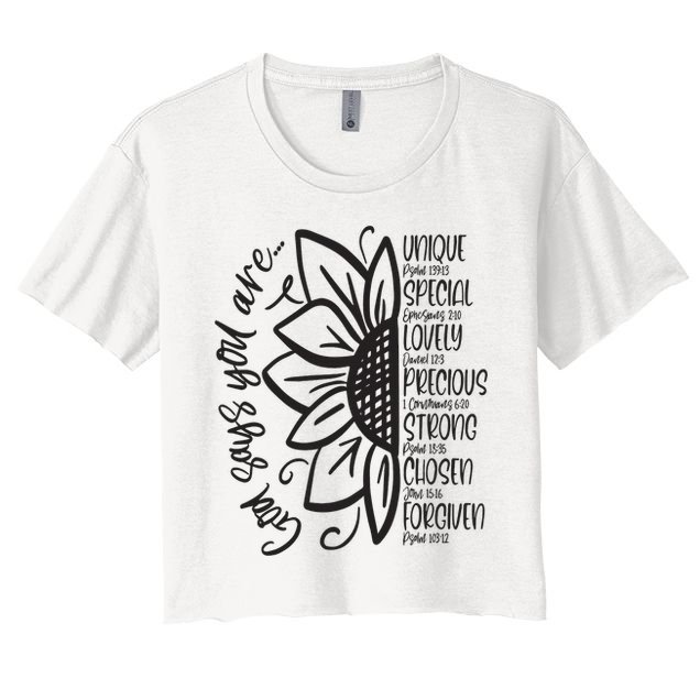 God Says You Are Sunflower Leopard Christian Believers God Crop Top