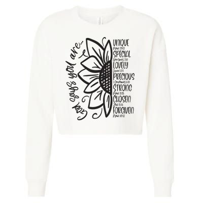 God Says You Are Sunflower Leopard Christian Believers God Cropped Pullover Crew