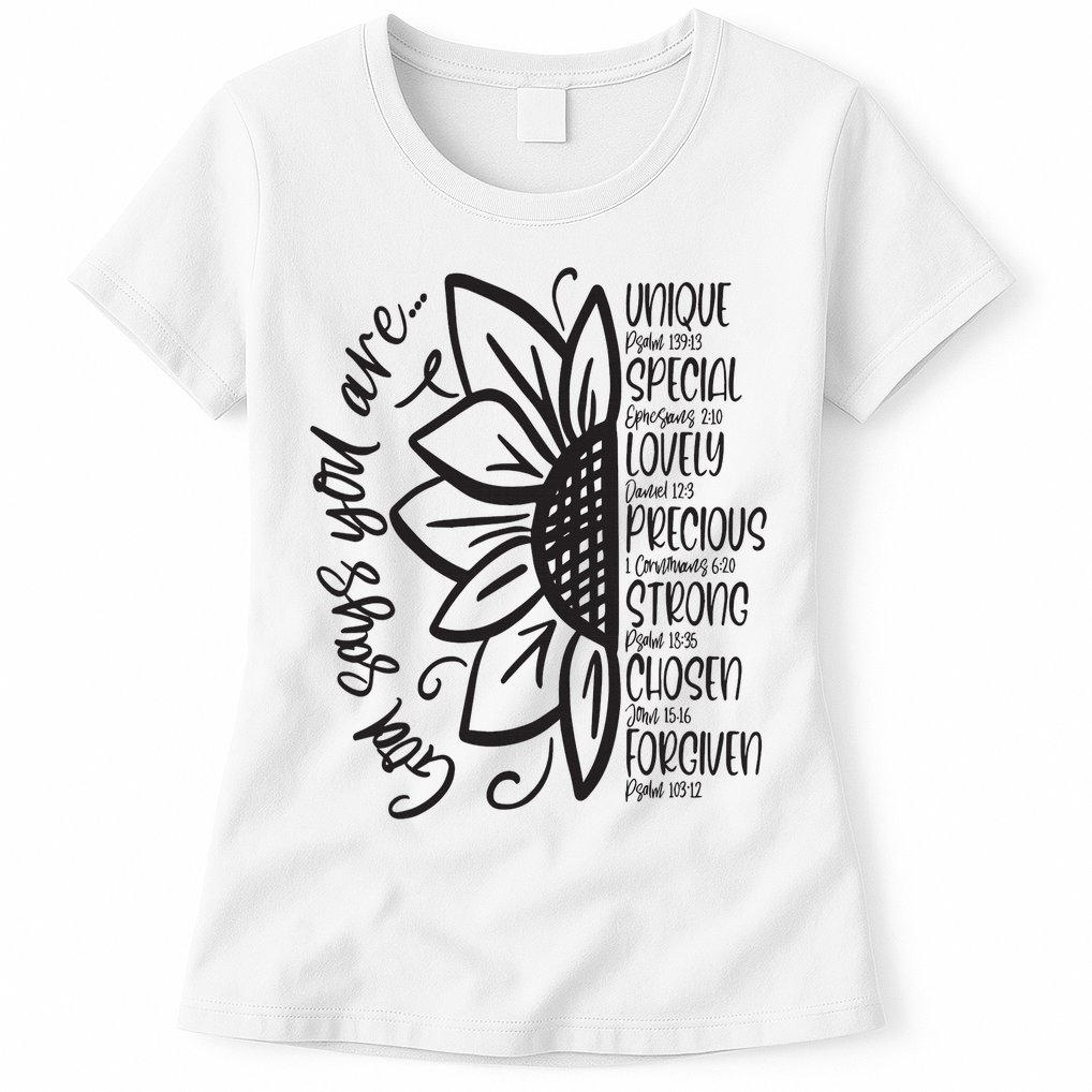 God Says You Are Sunflower Leopard Christian Believers God Womens T-Shirt