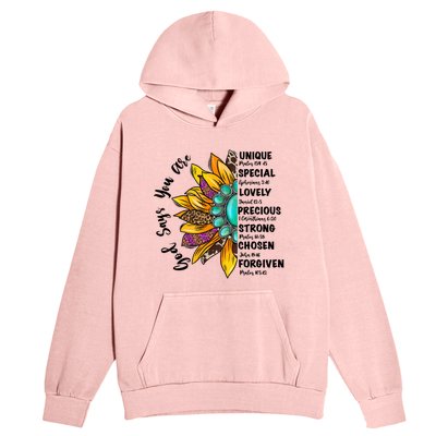 God Says You Are Unique Special Lovely Turquoise Sunflower Great Gift Urban Pullover Hoodie