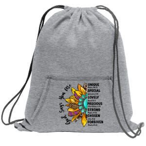 God Says You Are Unique Special Lovely Turquoise Sunflower Great Gift Sweatshirt Cinch Pack Bag