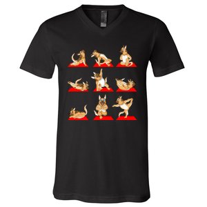 German Shepherd Yoga V-Neck T-Shirt