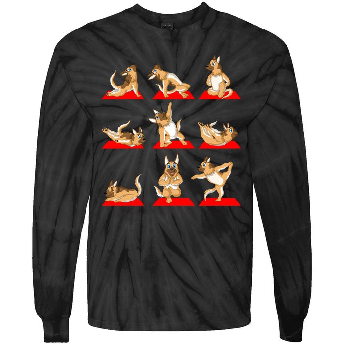 German Shepherd Yoga Tie-Dye Long Sleeve Shirt