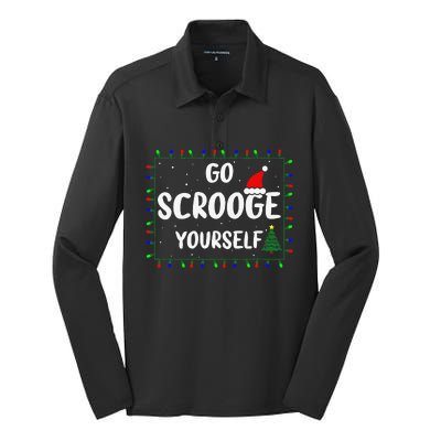 Go Scrooge Yourself Funny Naughty Holiday Xmas Christmas Silk Touch Performance Long Sleeve Polo