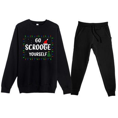 Go Scrooge Yourself Funny Naughty Holiday Xmas Christmas Premium Crewneck Sweatsuit Set