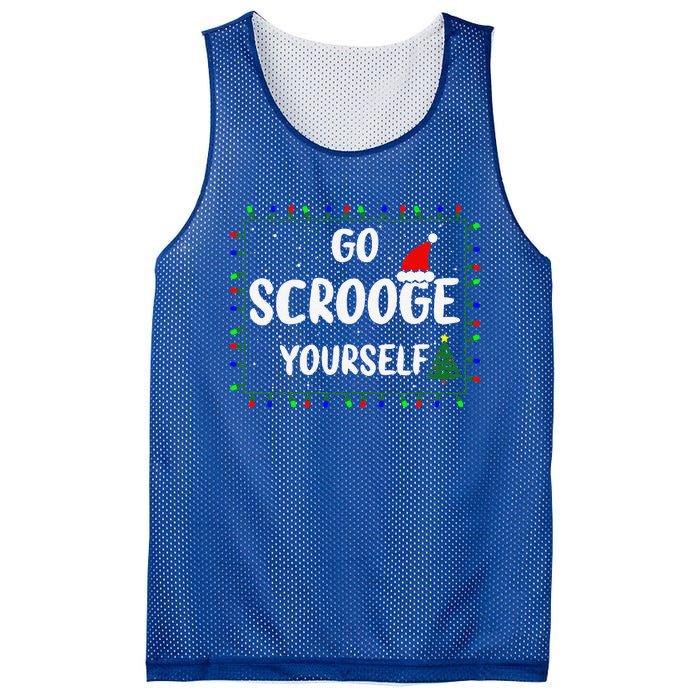 Go Scrooge Yourself Funny Naughty Holiday Xmas Christmas Mesh Reversible Basketball Jersey Tank