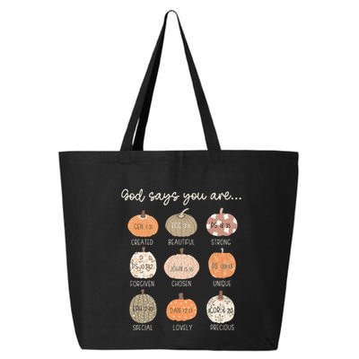 God Say You Are Pumpkin Bible Verses Christian Thanksgiving 25L Jumbo Tote
