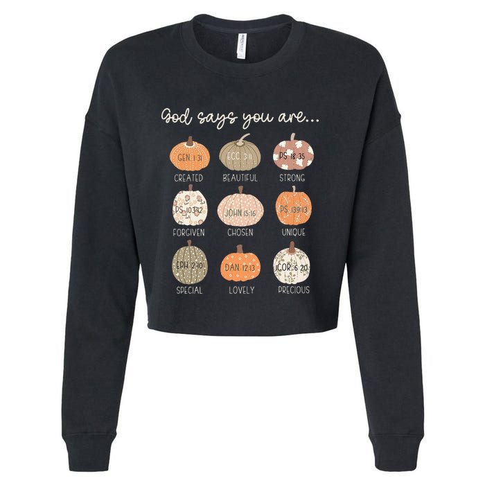 God Say You Are Pumpkin Bible Verses Christian Thanksgiving Cropped Pullover Crew