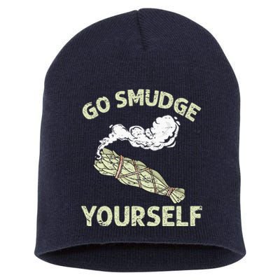 Go Smudge Yourself Native American Funny Smudging Feather Short Acrylic Beanie