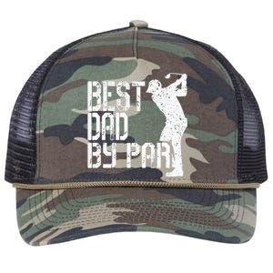 Best Dad By Par Golf Fathers Day Retro Rope Trucker Hat Cap