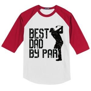 Best Dad By Par Golf Fathers Day Kids Colorblock Raglan Jersey