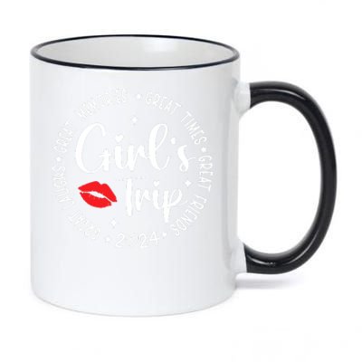 Girl Trip 2024 Weekend Vacation Matching Group 11oz Black Color Changing Mug