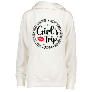 Girl Trip 2024 Weekend Vacation Matching Group Womens Funnel Neck Pullover Hood