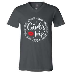 Girl Trip 2024 Weekend Vacation Matching Group V-Neck T-Shirt