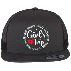 Girl Trip 2024 Weekend Vacation Matching Group Flat Bill Trucker Hat