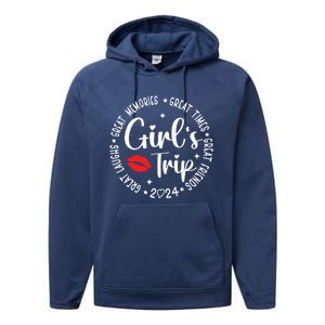 Girl Trip 2024 Weekend Vacation Matching Group Performance Fleece Hoodie