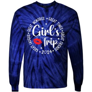 Girl Trip 2024 Weekend Vacation Matching Group Tie-Dye Long Sleeve Shirt