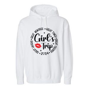 Girl Trip 2024 Weekend Vacation Matching Group Garment-Dyed Fleece Hoodie