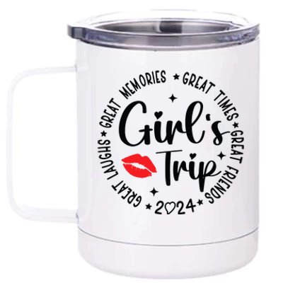 Girl Trip 2024 Weekend Vacation Matching Group 12 oz Stainless Steel Tumbler Cup